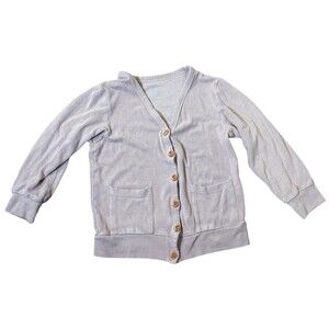Kyte Baby 4T Bamboo Cardigan Toddler Sweater Neutral Beige Knit Button Front